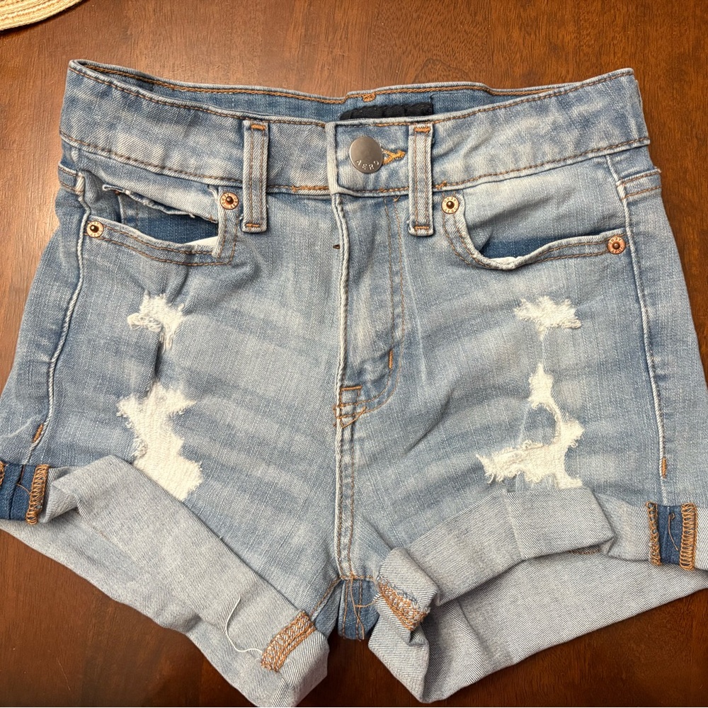 Aeropostale Light Blue Distressed Jean Shorts